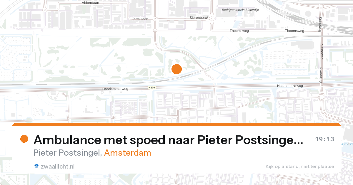 Ambulance met spoed naar Pieter Postsingel in Amsterdam — 27 aug 2026