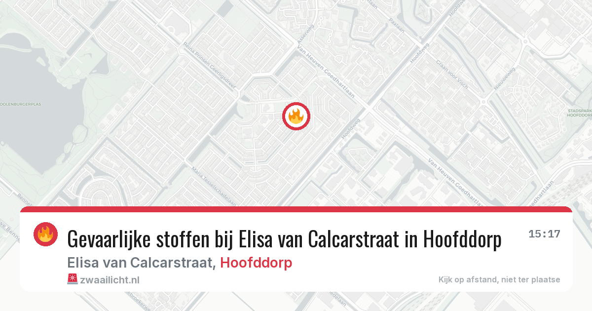 Gevaarlijke stoffen bij Elisa van Calcarstraat in Hoofddorp — 4 mei 2026