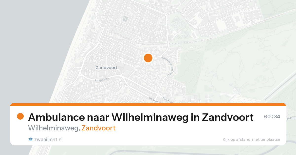 Ambulance naar Wilhelminaweg in Zandvoort — 23 aug 2026