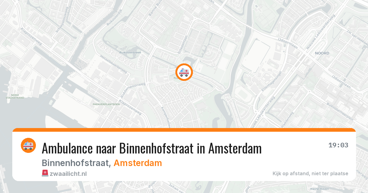 Ambulance naar Binnenhofstraat in Amsterdam — 13 jun 2026