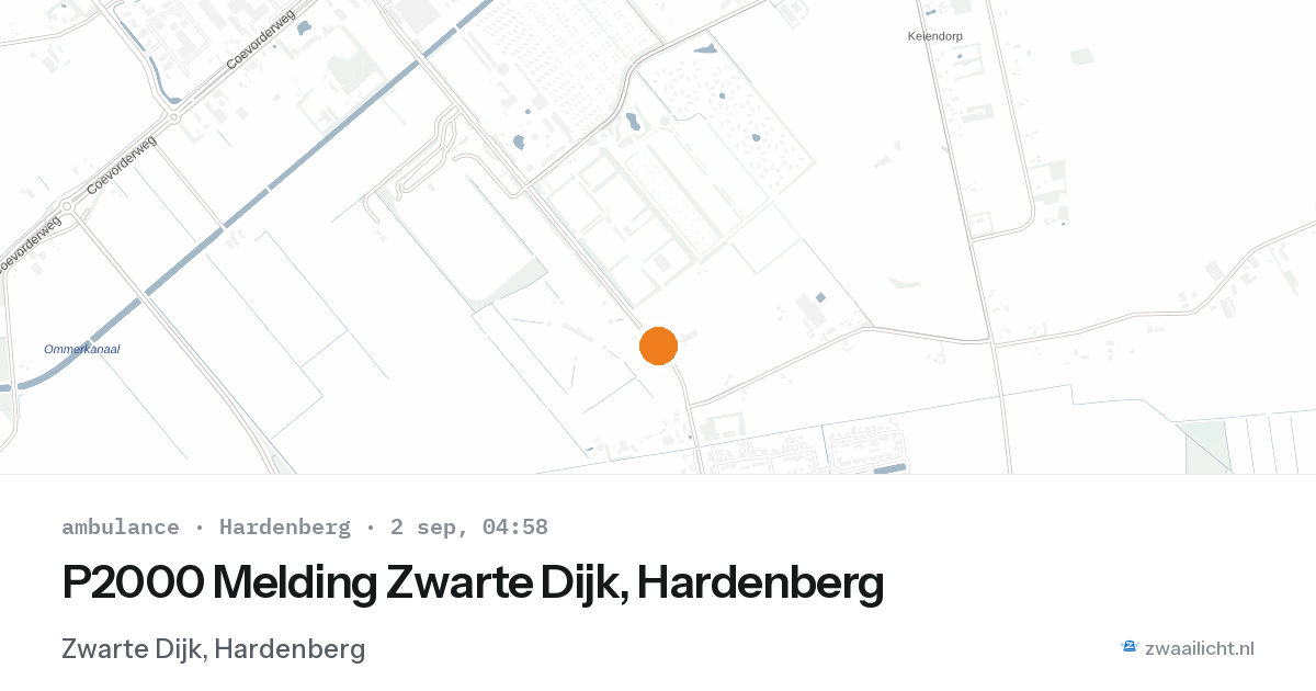 P2000 Melding Zwarte Dijk, Hardenberg — 2 sep 2026
