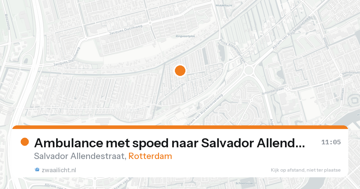 Ambulance met spoed naar Salvador Allendestraat in Rotterdam — 22 aug 2026