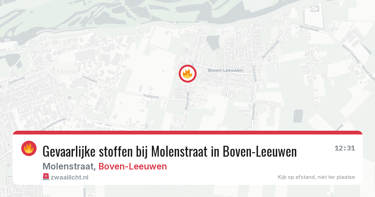 Gevaarlijke stoffen bij Molenstraat in Boven-Leeuwen — 16 mrt 2026