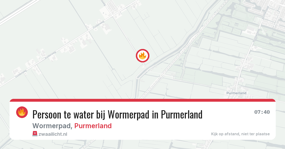 Persoon te water bij Wormerpad in Purmerland — 30 mrt 2026