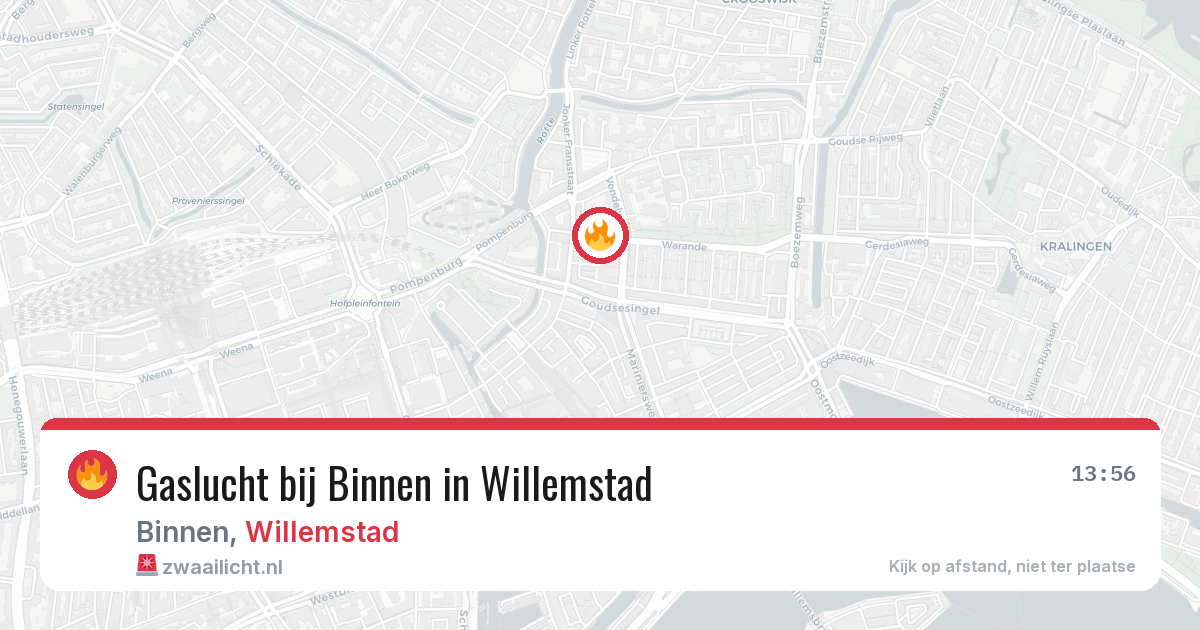 Gaslucht bij Binnen in Willemstad — 30 mrt 2026