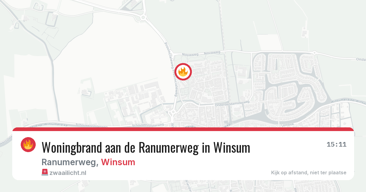 Woningbrand aan de Ranumerweg in Winsum — 11 mei 2026