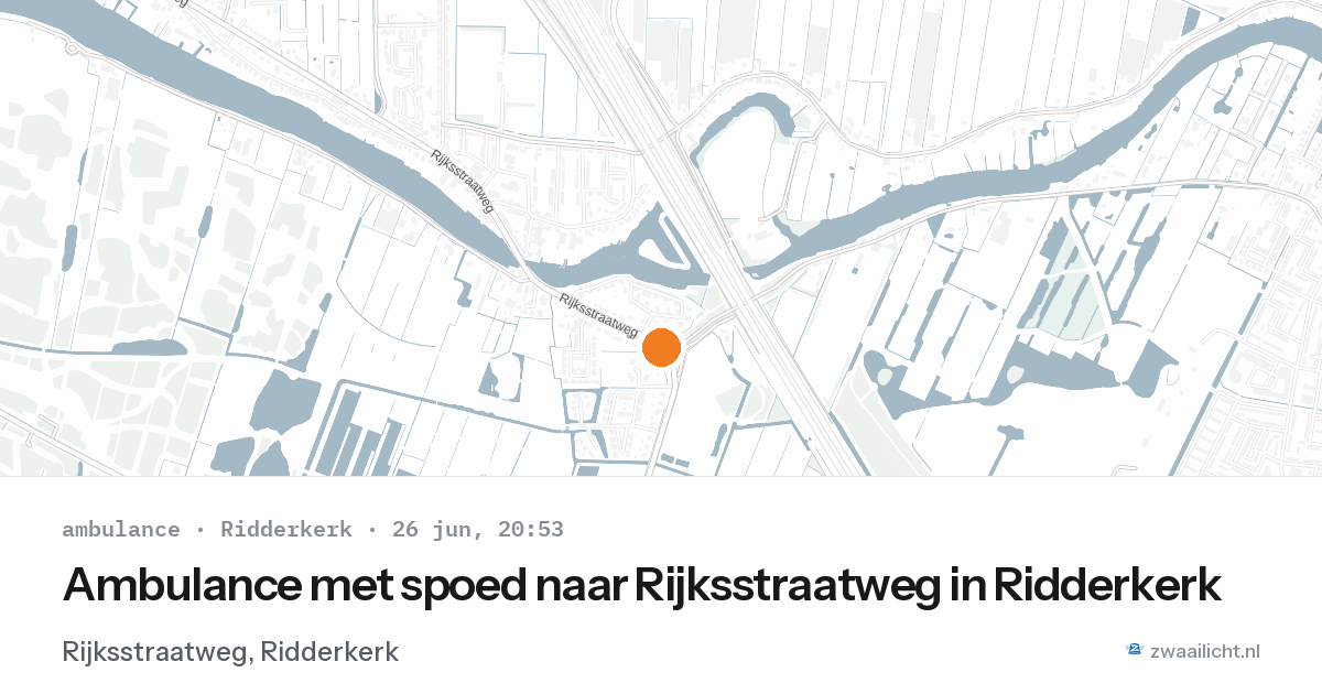 Ambulance met spoed naar Rijksstraatweg in Ridderkerk — 26 jun 2026