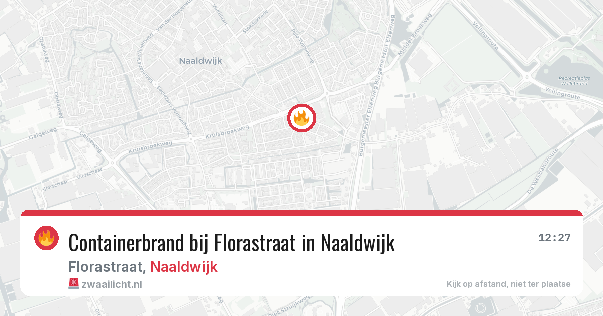 Containerbrand bij Florastraat in Naaldwijk — 10 jul 2026