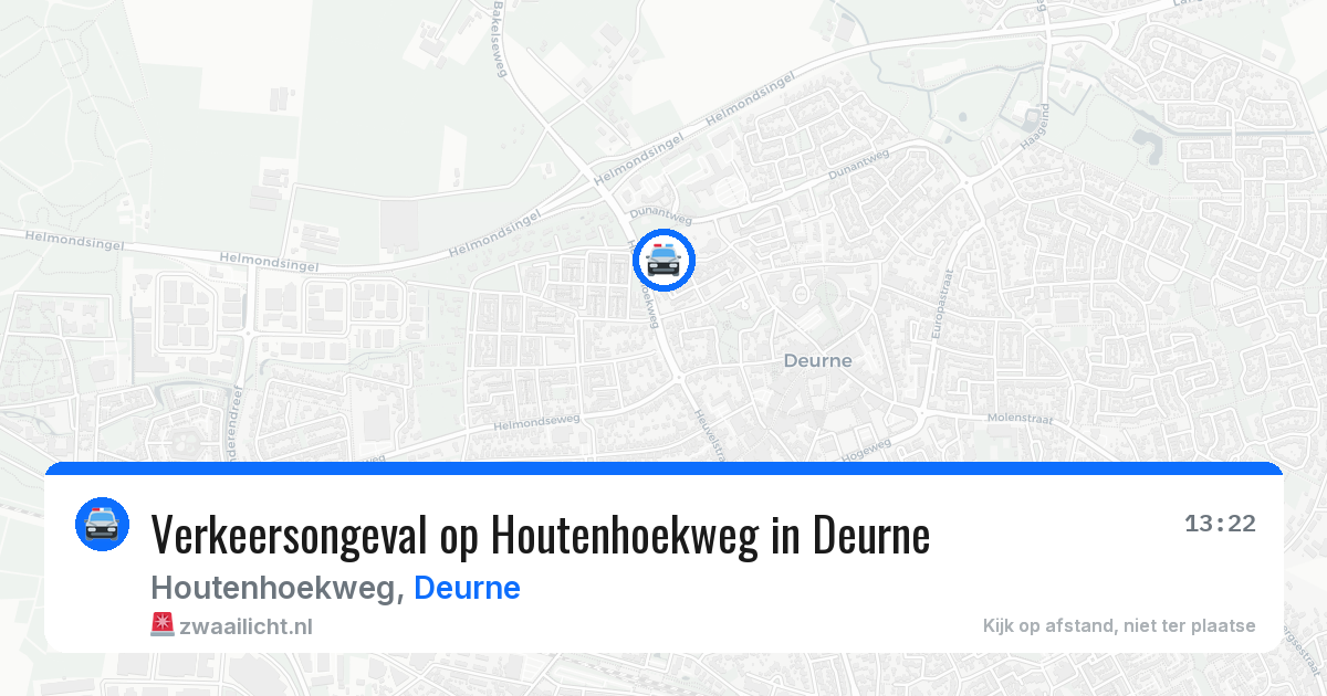 Verkeersongeval op Houtenhoekweg in Deurne — 2 aug 2026