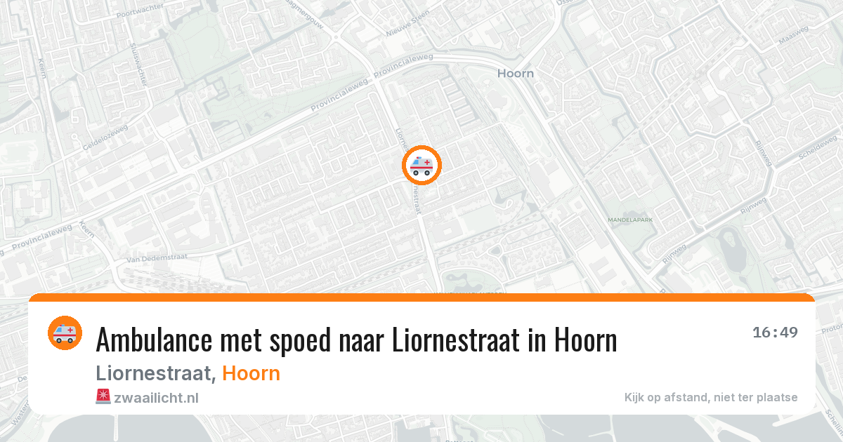Ambulance met spoed naar Liornestraat in Hoorn — 16 feb 2026