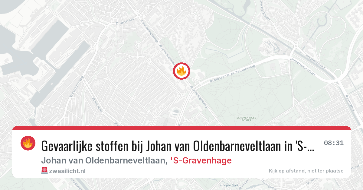 Gevaarlijke stoffen bij Johan van Oldenbarneveltlaan in 'S-Gravenhage — 15 jun 2026