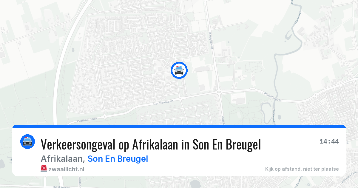 Verkeersongeval op Afrikalaan in Son En Breugel — 6 jun 2026