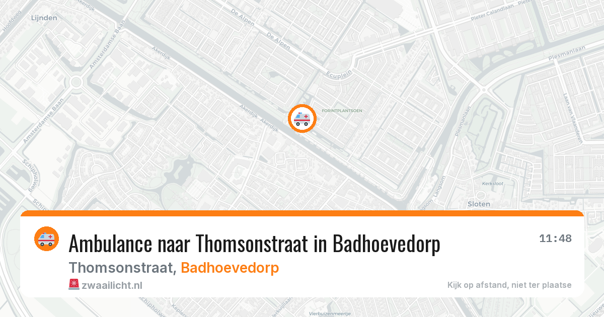 Ambulance naar Thomsonstraat in Badhoevedorp — 24 mei 2026