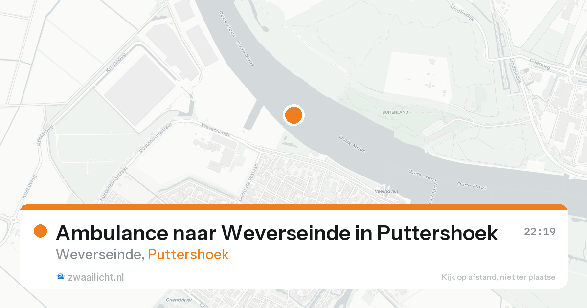 Ambulance naar Weverseinde in Puttershoek — 22 aug 2026