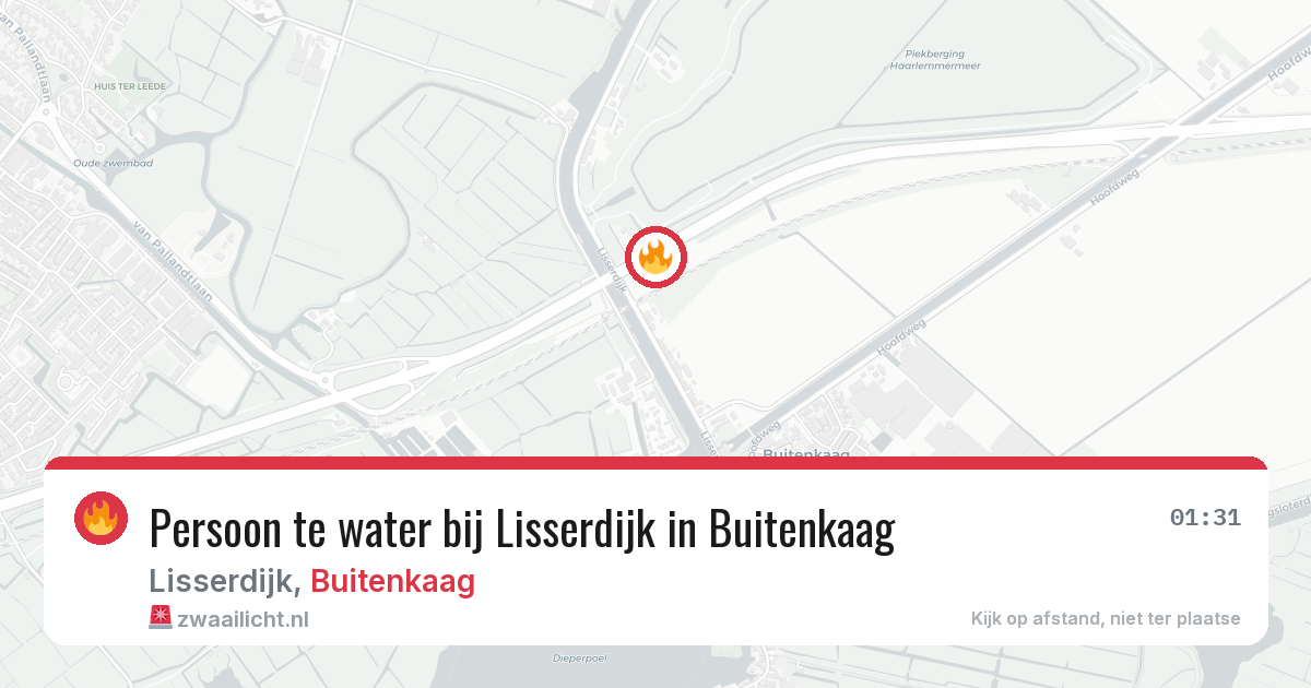 Persoon te water bij Lisserdijk in Buitenkaag — 28 mei 2026