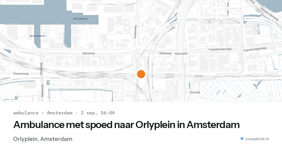 Ambulance met spoed naar Orlyplein in Amsterdam — 2 sep 2026