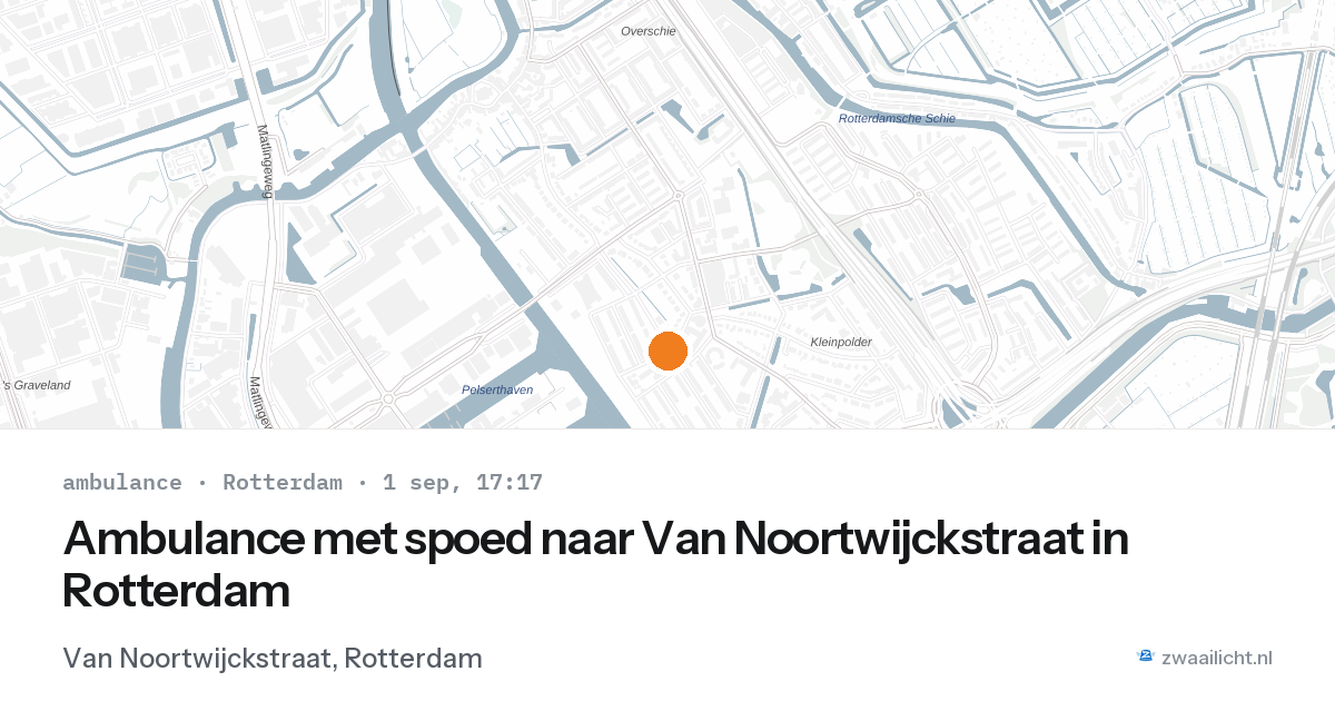 Ambulance met spoed naar Van Noortwijckstraat in Rotterdam — 1 sep 2026