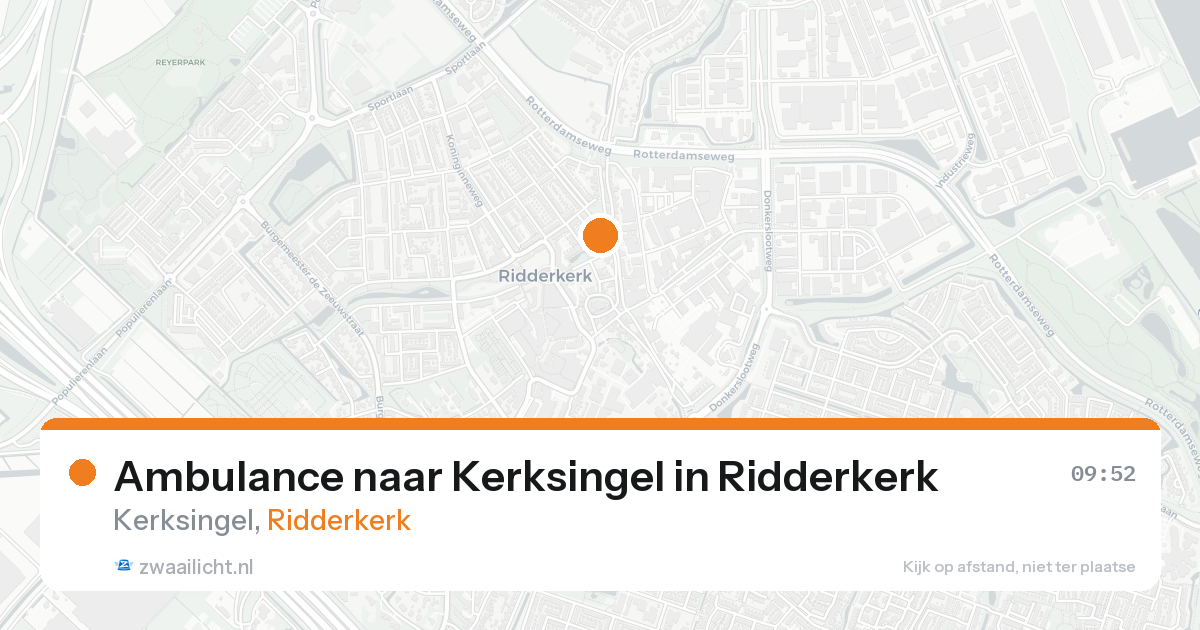Ambulance naar Kerksingel in Ridderkerk — 23 aug 2026