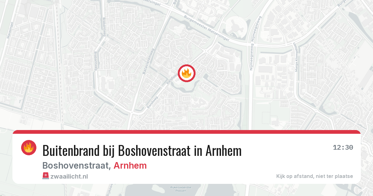 Buitenbrand bij Boshovenstraat in Arnhem — 29 apr 2026