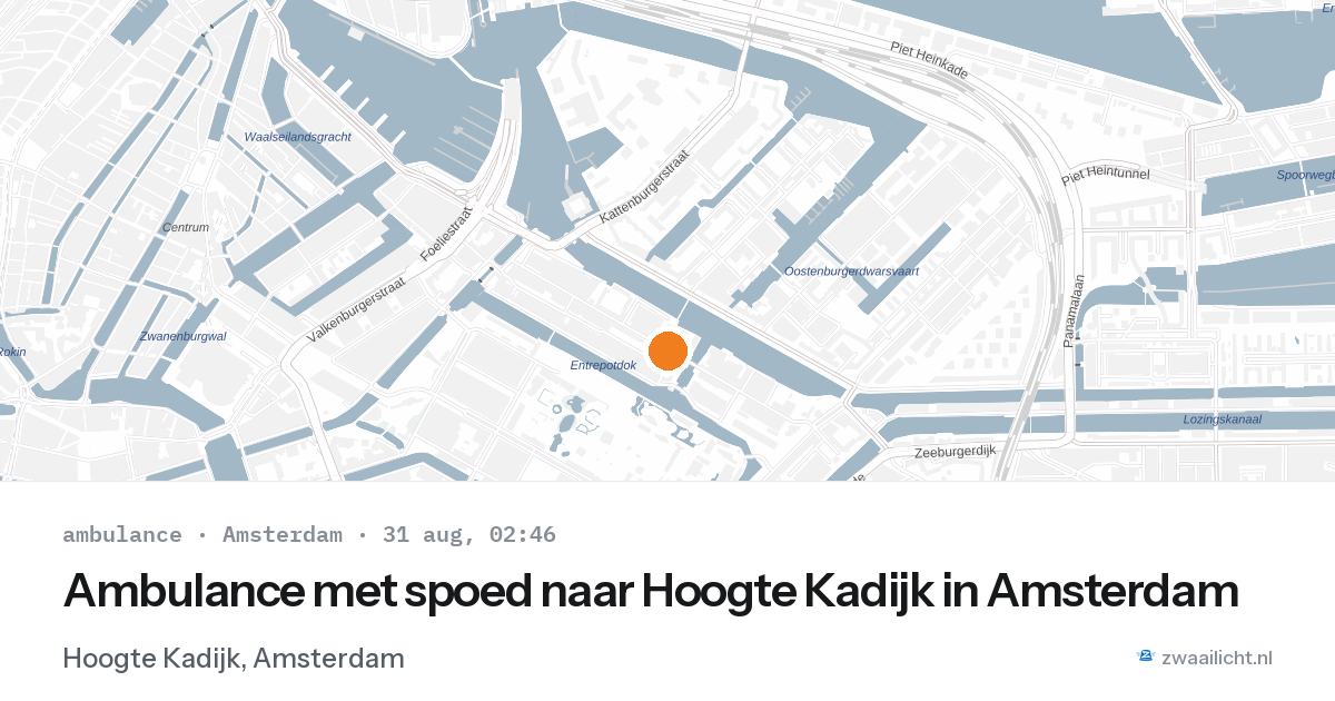 Ambulance met spoed naar Hoogte Kadijk in Amsterdam — 31 aug 2026