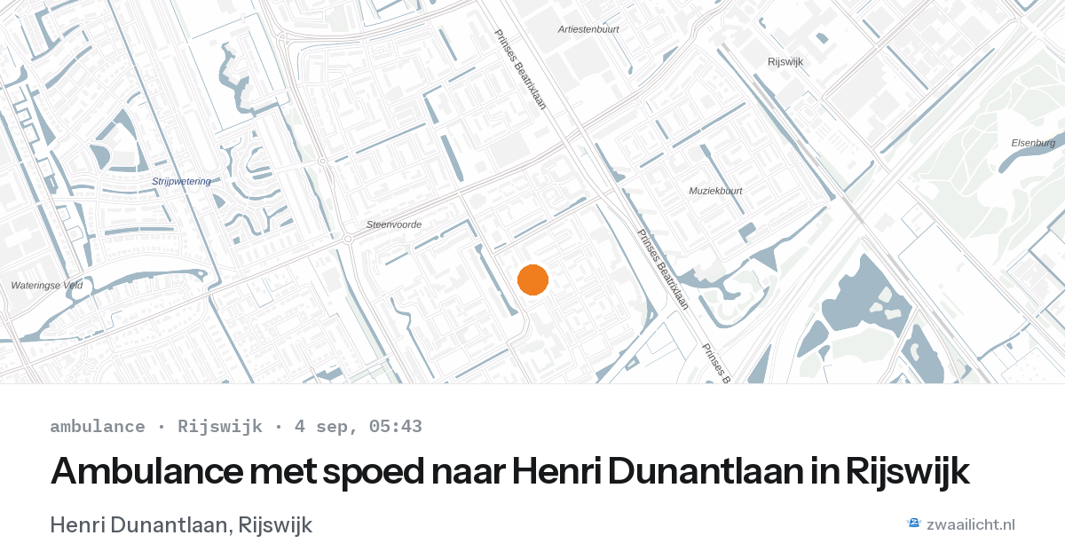 Ambulance met spoed naar Henri Dunantlaan in Rijswijk — 4 sep 2026