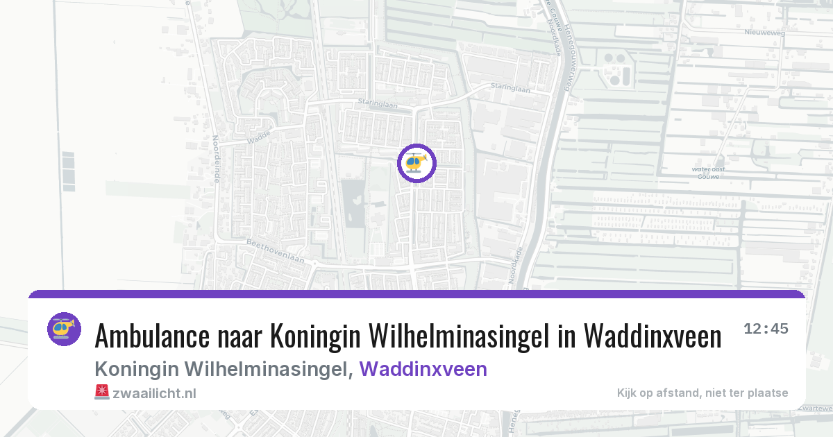 Ambulance naar Koningin Wilhelminasingel in Waddinxveen — 19 jun 2026