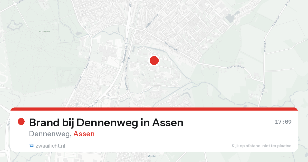 Brand bij Dennenweg in Assen — 18 aug 2026