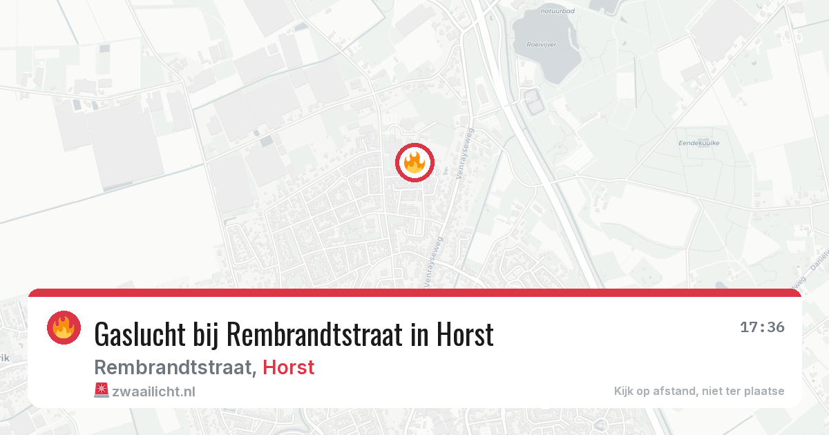 Gaslucht bij Rembrandtstraat in Horst — 22 feb 2026