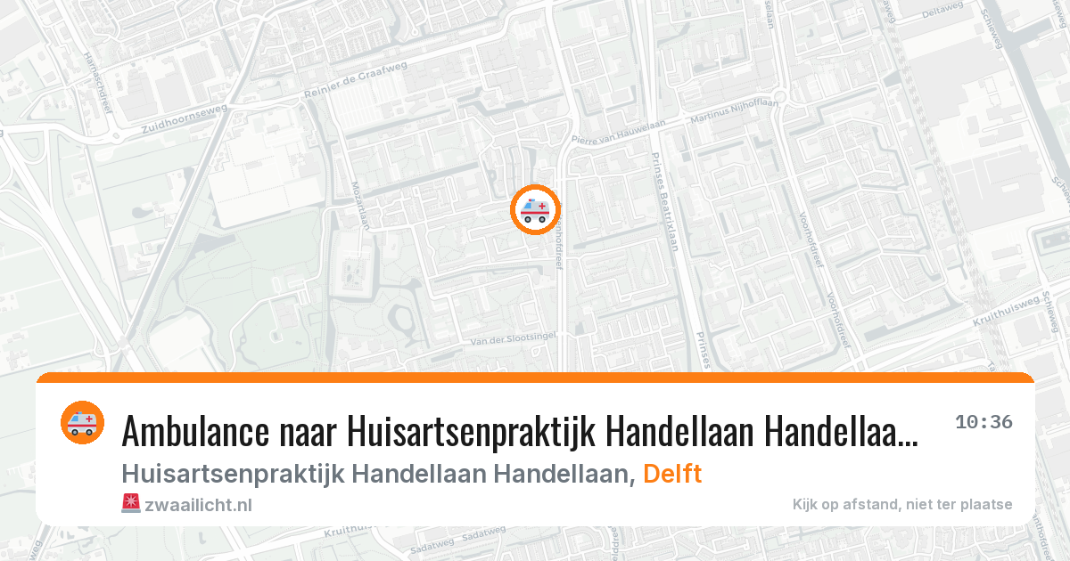 Ambulance naar Huisartsenpraktijk Handellaan Handellaan in Delft — 29 jun 2026