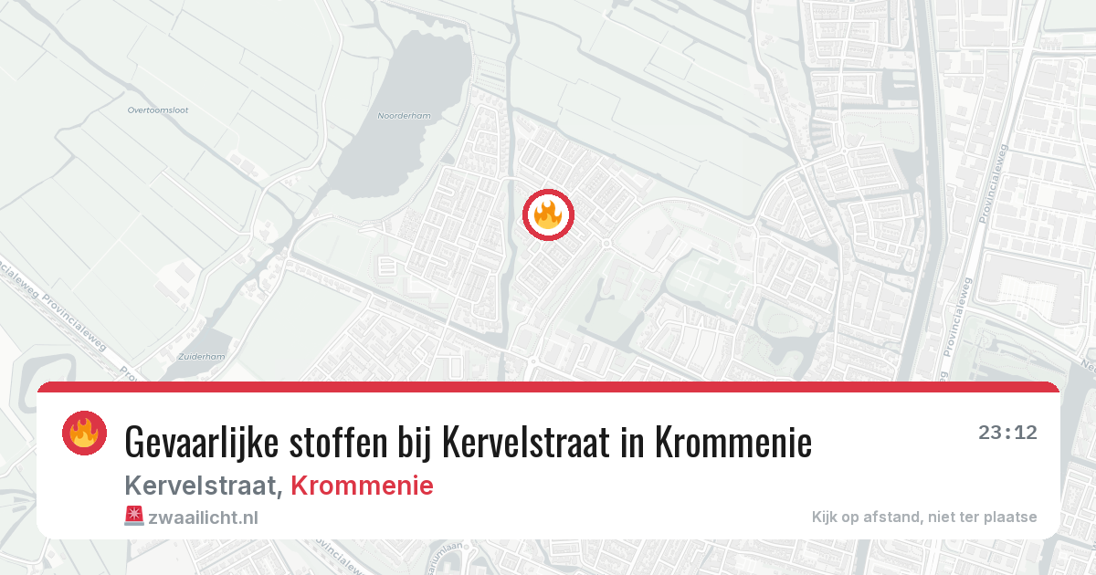Gevaarlijke stoffen bij Kervelstraat in Krommenie — 12 mei 2026