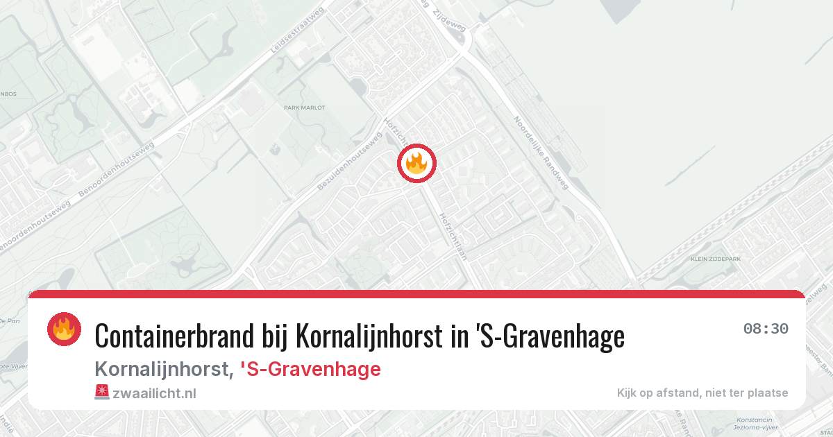 Containerbrand bij Kornalijnhorst in 'S-Gravenhage — 27 apr 2026