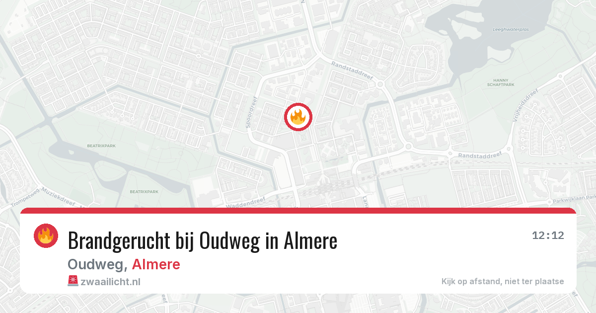Brandgerucht bij Oudweg in Almere — 23 jun 2026