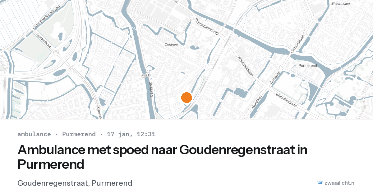 Ambulance met spoed naar Goudenregenstraat in Purmerend — 17 jan 2026