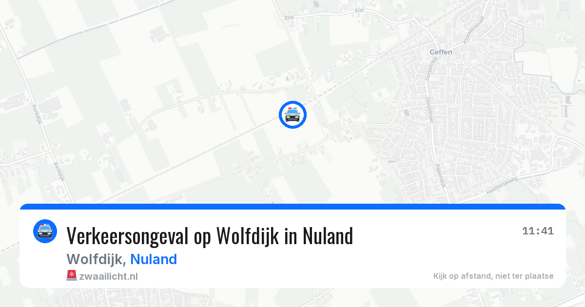Verkeersongeval op Wolfdijk in Nuland — 19 jan 2026