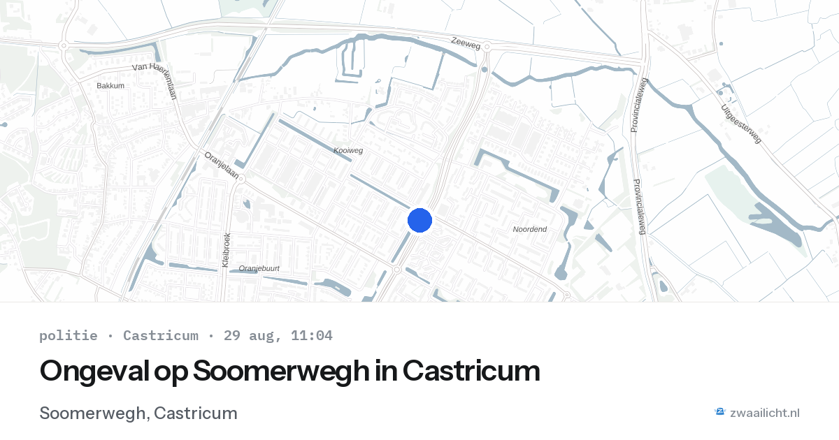 Ongeval op Soomerwegh in Castricum — 29 aug 2026
