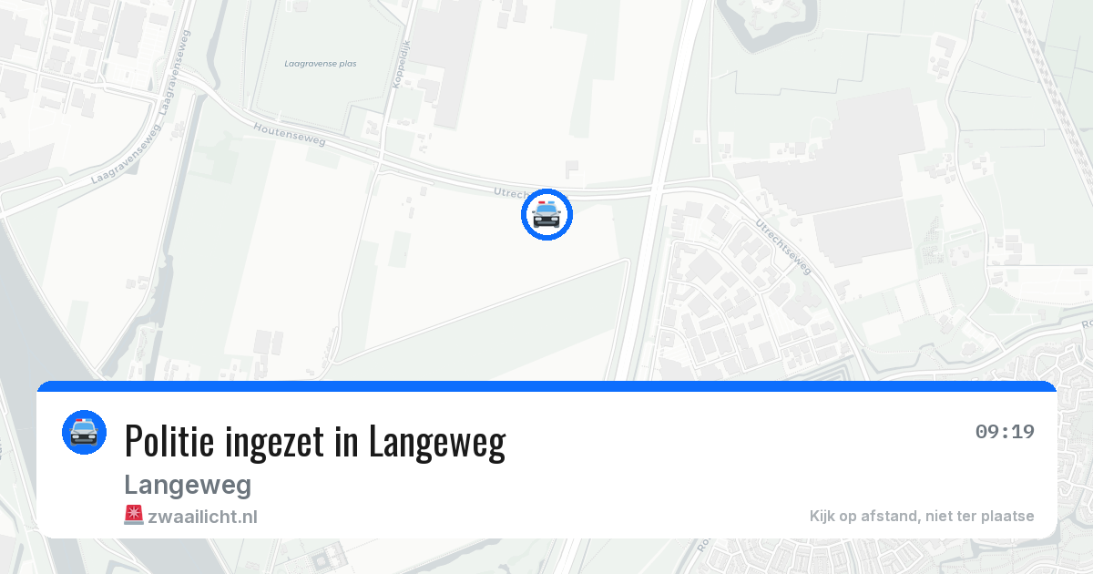 Politie ingezet in Langeweg — 24 jul 2026 | 🚨 Zwaailicht.nl