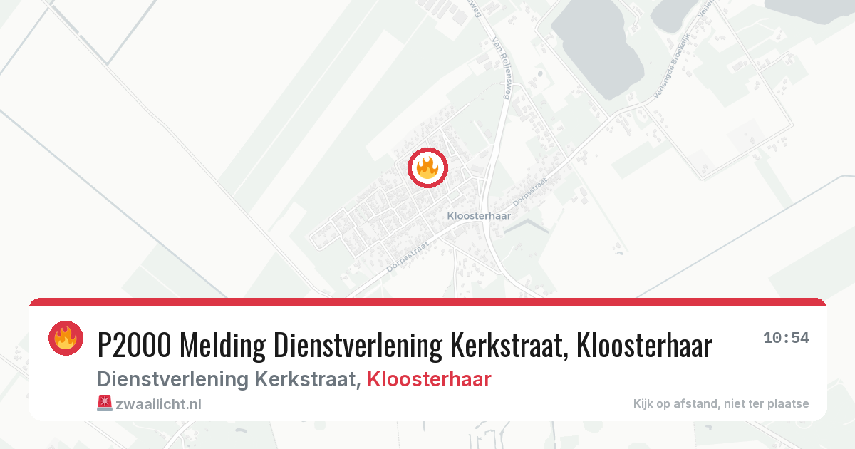 P2000 Melding Dienstverlening Kerkstraat, Kloosterhaar — 30 jan 2026