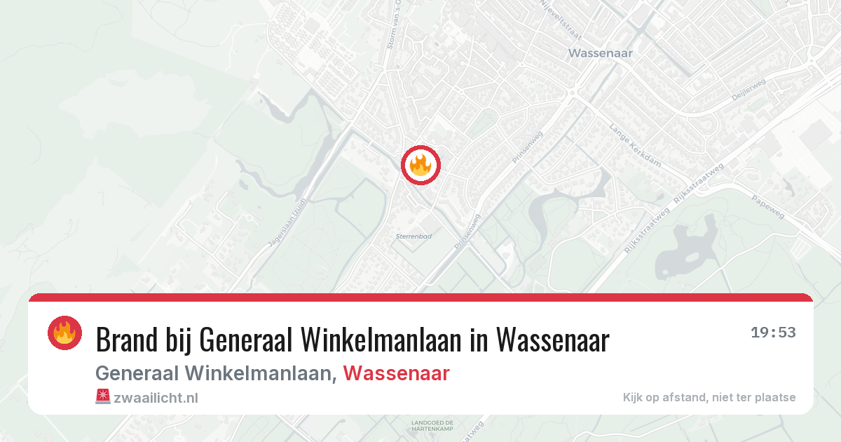 Brand bij Generaal Winkelmanlaan in Wassenaar — 22 mrt 2026
