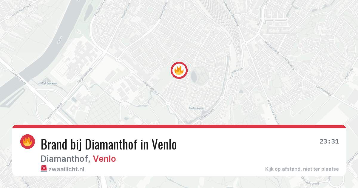 Brand bij Diamanthof in Venlo — 17 mrt 2026