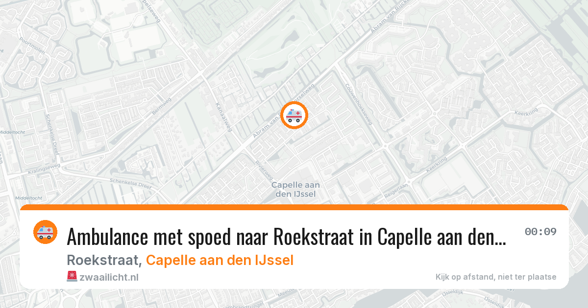 Ambulance met spoed naar Roekstraat in Capelle aan den IJssel — 14 jun 2026