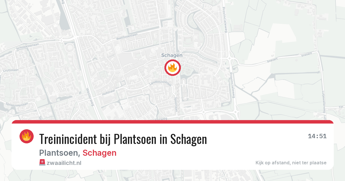 Treinincident bij Plantsoen in Schagen — 20 jun 2026