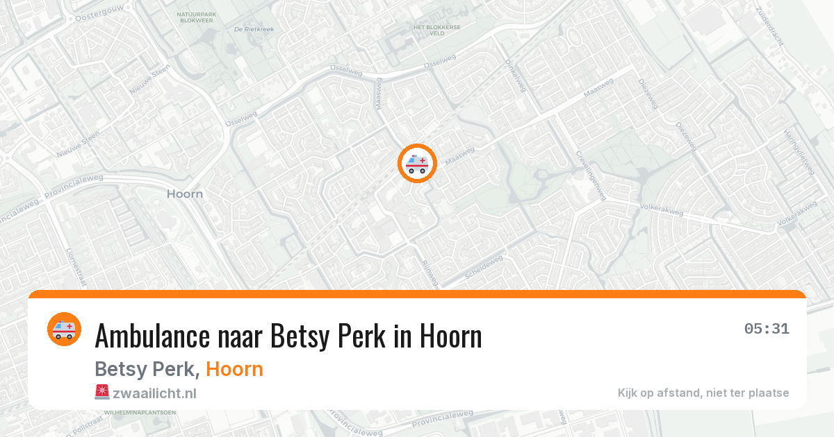Ambulance naar Betsy Perk in Hoorn — 1 aug 2026