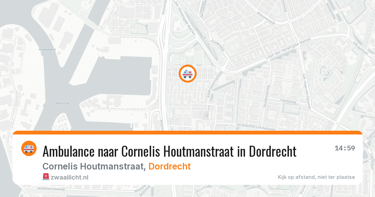 Ambulance naar Cornelis Houtmanstraat in Dordrecht — 9 aug 2026