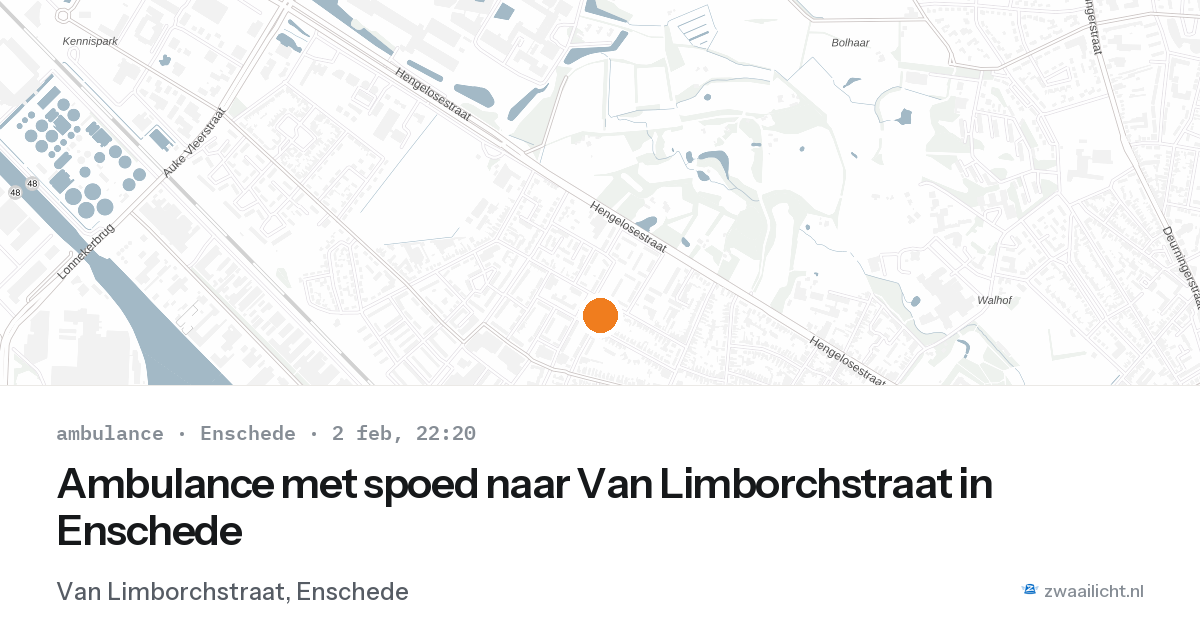 Ambulance met spoed naar Van Limborchstraat in Enschede — 2 feb 2026