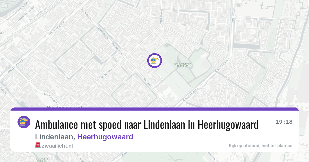 Ambulance met spoed naar Lindenlaan in Heerhugowaard — 18 apr 2026