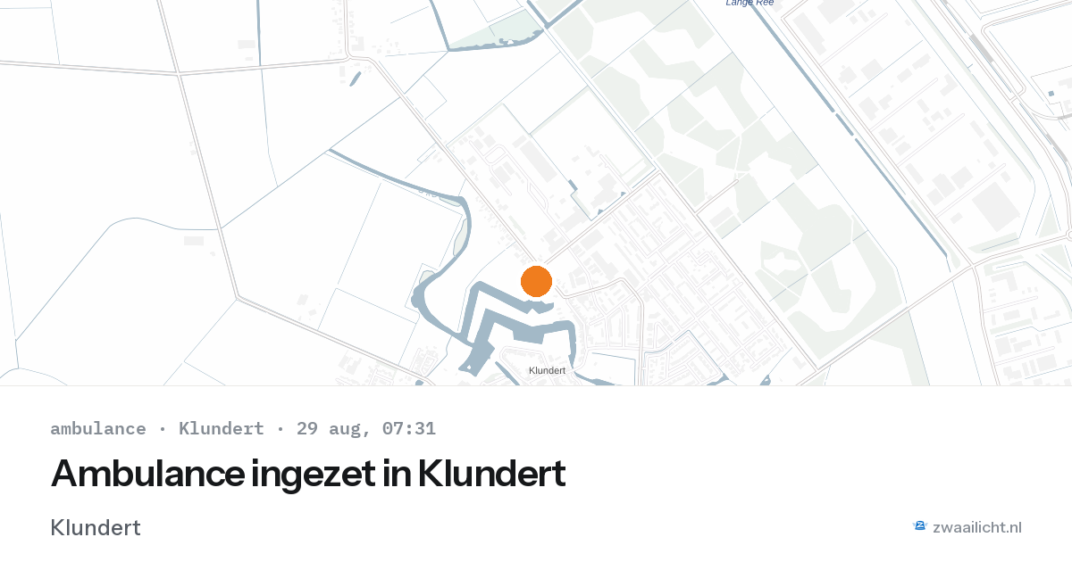 Ambulance ingezet in Klundert — 29 aug 2026
