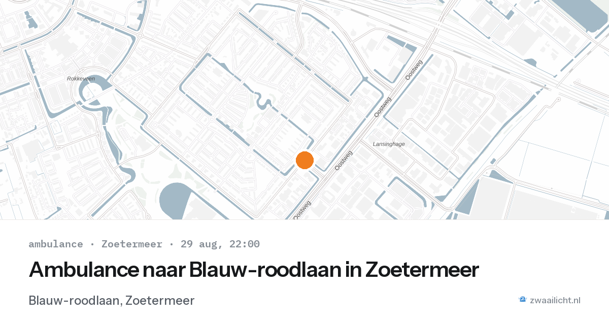 Ambulance naar Blauw-roodlaan in Zoetermeer — 29 aug 2026