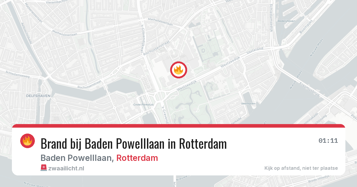 Brand bij Baden Powelllaan in Rotterdam — 8 aug 2026