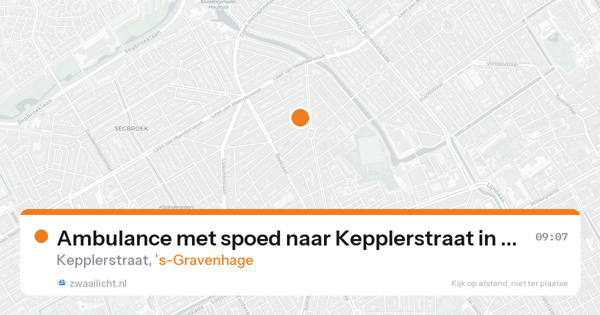 Ambulance met spoed naar Kepplerstraat in 's-Gravenhage — 19 aug 2026