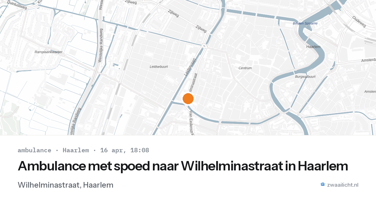 Ambulance met spoed naar Wilhelminastraat in Haarlem — 16 apr 2026